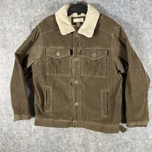 Urban Pipeline Up Corduroy Coat Sherpa Lined Full Button Brown‎ - Size Medium